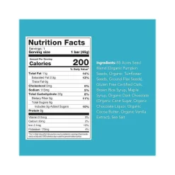 88 Acres Sweet 'N' Salty Gluten-Free Dark Chocolate/Sea Salt Seed and Oat Bar, 1.6 oz., 9 Bars/Box (310001)