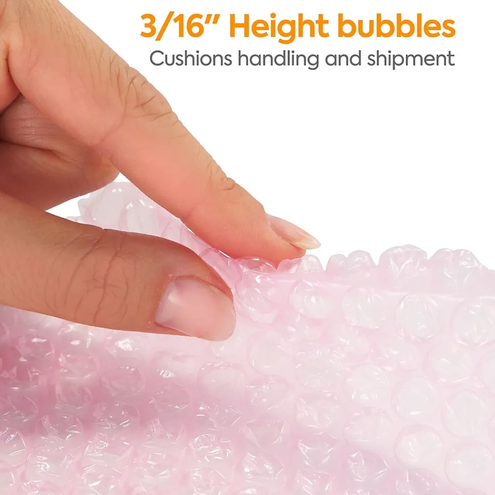 Best Staples 3/16" Antistatic UPS Approved Bubble Roll, Anti-Static, 12" x 175' (4072825)