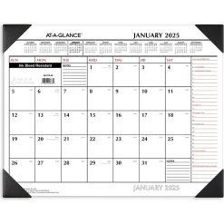 2025 Calendars|AT-A-GLANCE 2025 21.75" x 17" Monthly Desk Pad Calendar, White/Black (SK1170-00-25)