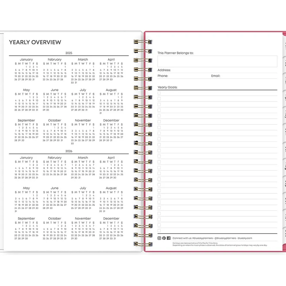 2025 Planners|Blue Sky 2025 Amalia 5" x 8" Weekly & Monthly Planner, Plastic Cover, Multicolor (148768-25)