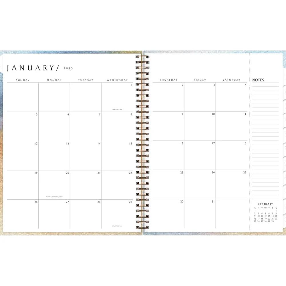 2025 Planners|Blue Sky 2025 Andreo 8.5" x 11" Weekly & Monthly Planner, Paperboard Cover, Blue/Yellow (137948-25)