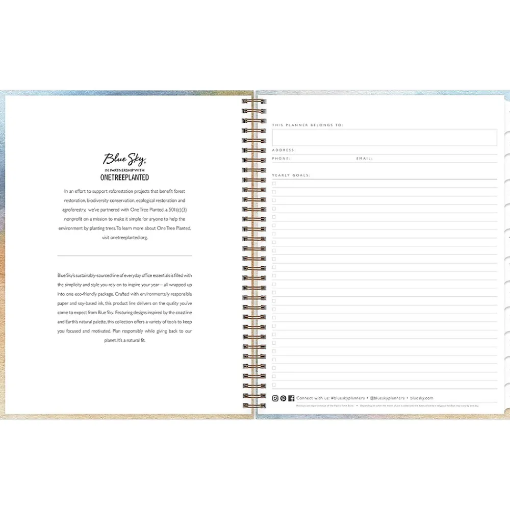 2025 Planners|Blue Sky 2025 Andreo 8.5" x 11" Weekly & Monthly Planner, Paperboard Cover, Blue/Yellow (137948-25)