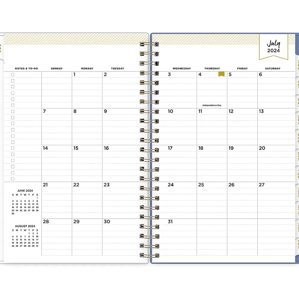 Academic Planners|Blue Sky 2024-2025 Day Designer Blurred Spring Lilac 5" x 8" Academic Weekly & Monthly Planner, Plastic Cover, Multicolor