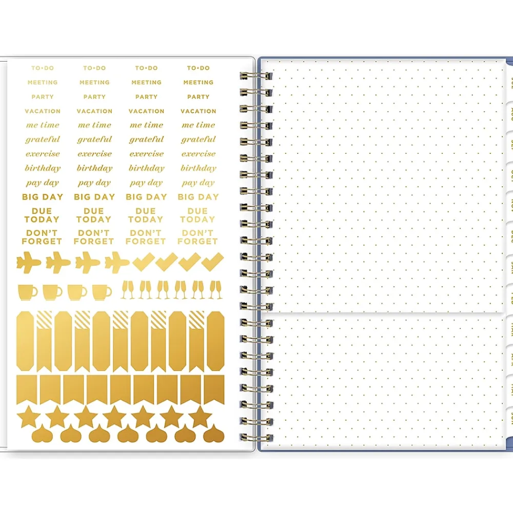 Academic Planners|Blue Sky 2024-2025 Day Designer Blurred Spring Lilac 5" x 8" Academic Weekly & Monthly Planner, Plastic Cover, Multicolor