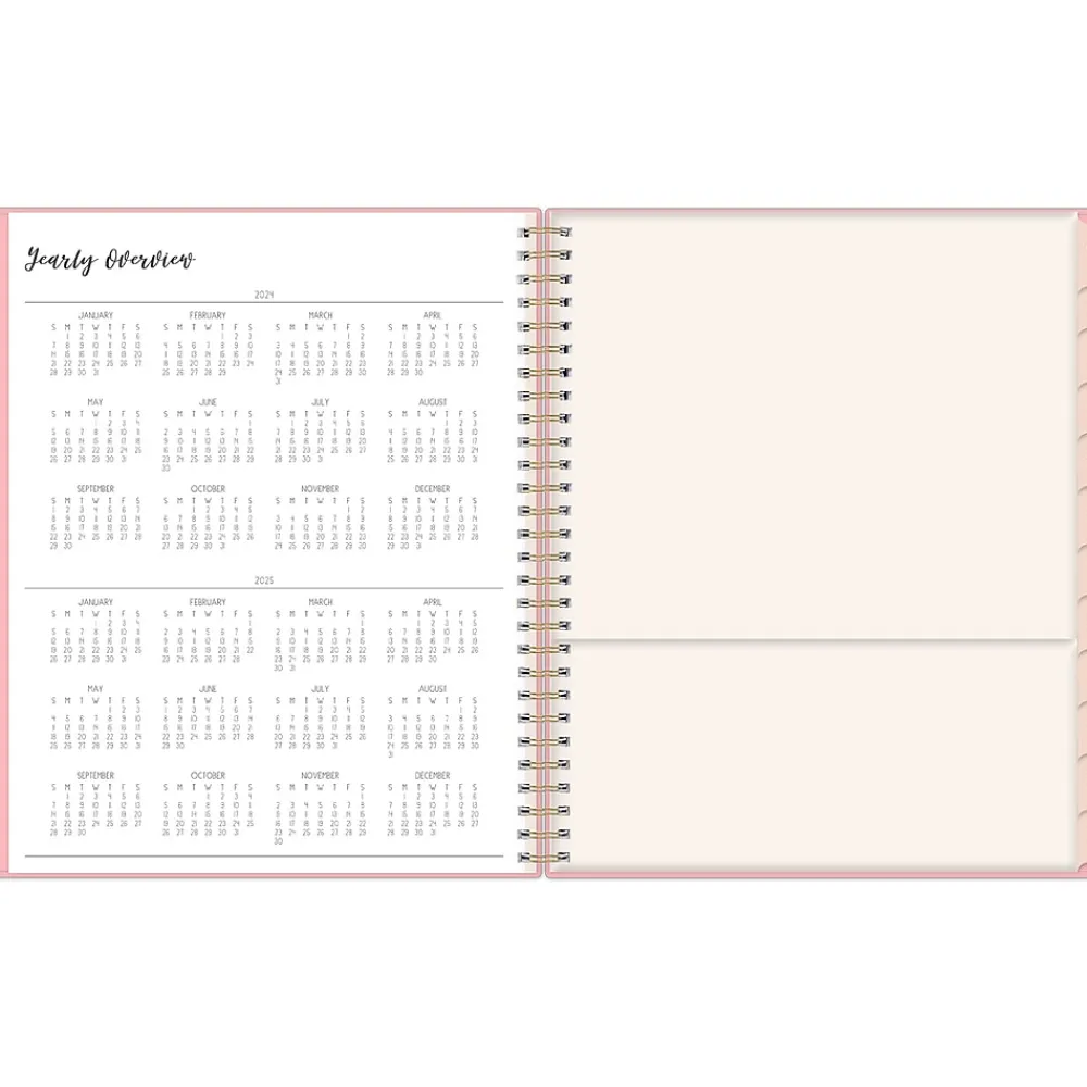 Academic Planners|Blue Sky 2024-2025 Ivory Paper Co Flamingo Pink 8" x 10" Academic Monthly Planner, Plastic Cover (146896)