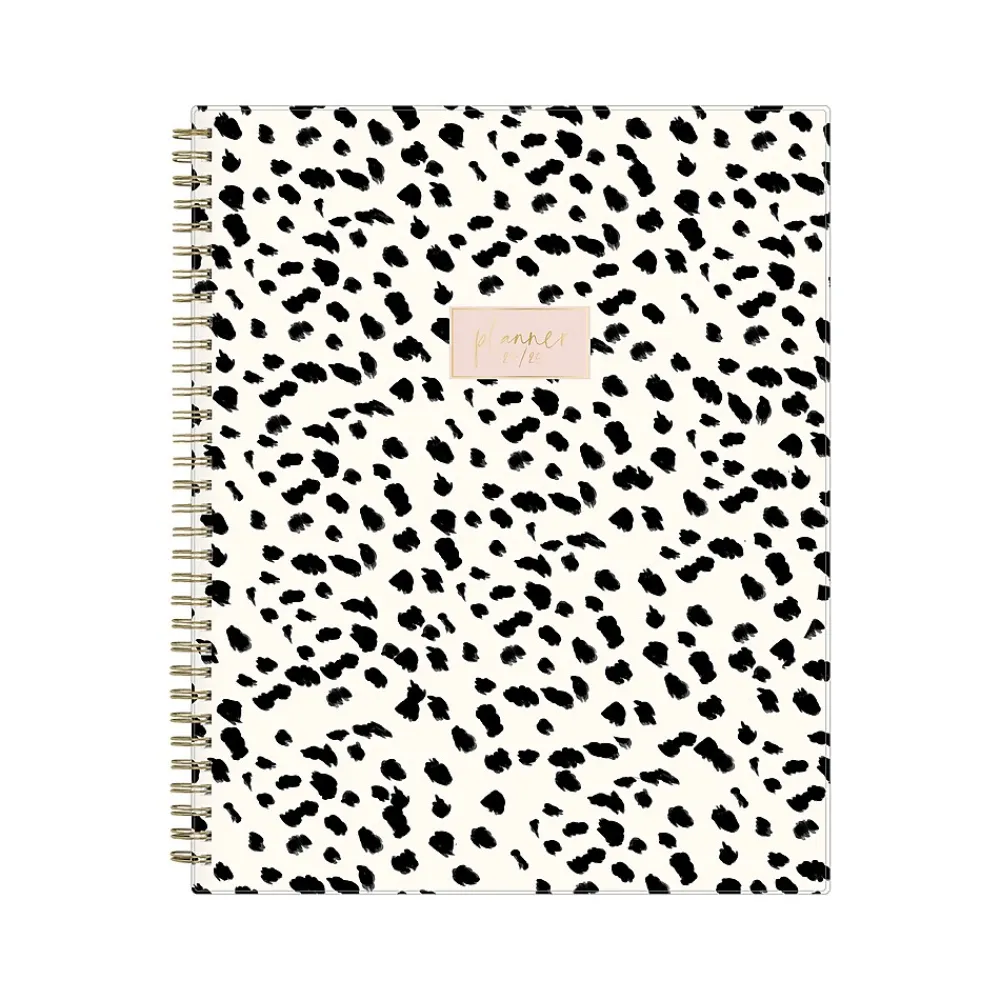 Academic Planners|Blue Sky 2024-2025 Nyla 8.5" x 11" Academic Weekly & Monthly Planner, Plastic Cover, White/Black (149821)