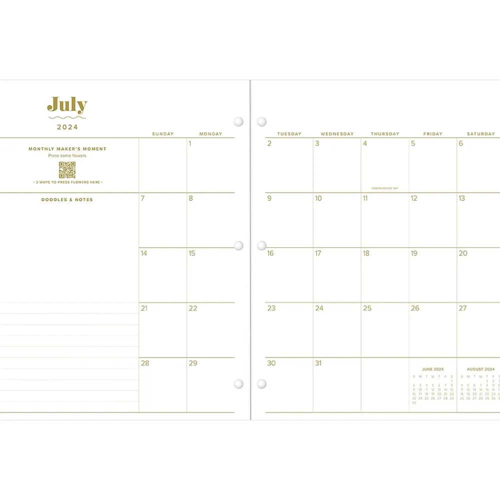 Academic Planners|Blue Sky 2024-2025 The House That Lars Built Aster 8.5" x 11" Academic Monthly Planner, Paper Cover, Multicolor (145925)