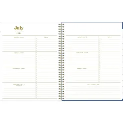 Academic Planners|Blue Sky 2024-2025 The House That Lars Built Yellow Floral 8.5" x 11" Academic Weekly & Monthly Planner, Plastic Cover