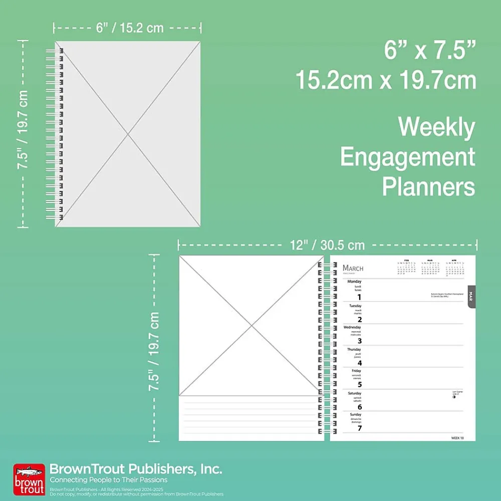 2025 Planners|BrownTrout 2025 French Bulldogs 6" x 7.75" Weekly Engagement Planner, Paper Cover, Multicolored (9781975483159)