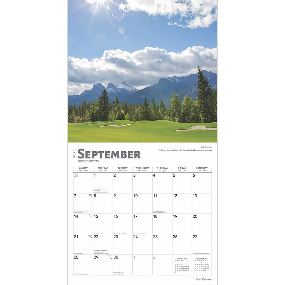 2025 Calendars|BrownTrout 2025 Golf Courses 12" x 12" Monthly Square Wall Calendar (9781975477097)