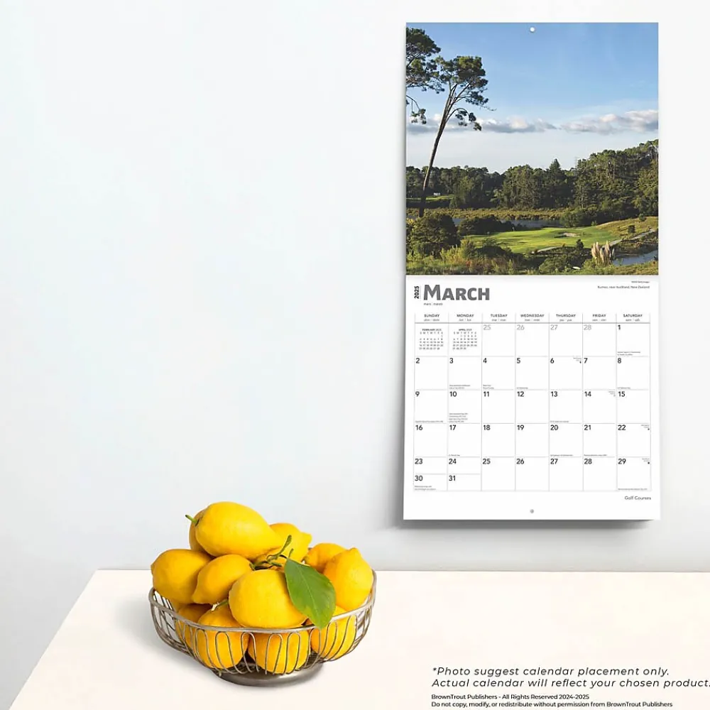 2025 Calendars|BrownTrout 2025 Golf Courses 12" x 12" Monthly Square Wall Calendar (9781975477097)