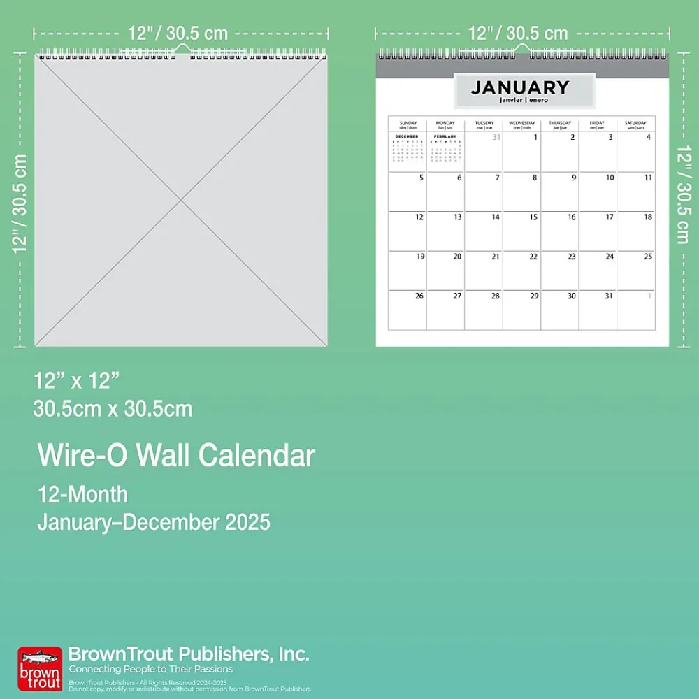 2025 Calendars|BrownTrout 2025 House of Turnowsky 12" x 12" Monthly Square Wire-O Wall Calendar, (9781975479947)