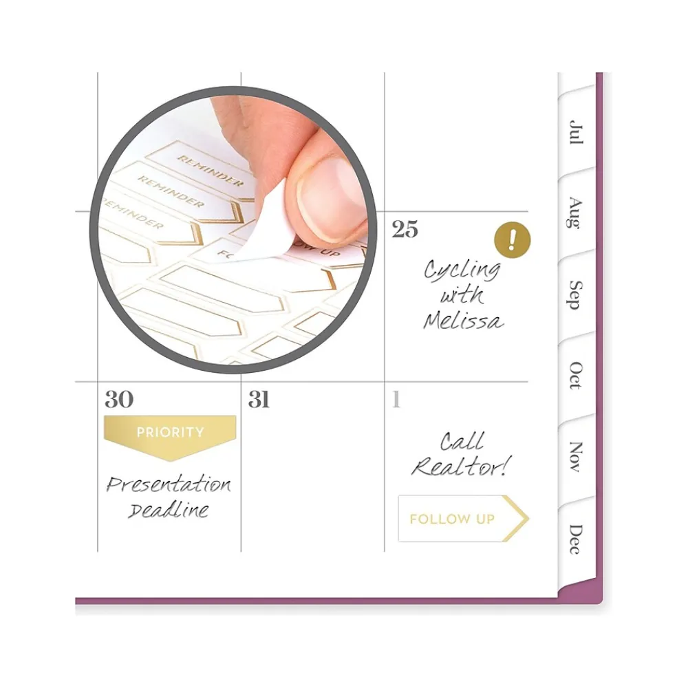 2025 Planners|Cambridge 2025 WorkStyle Balance 5.5" x 8.5" Weekly & Monthly Planner, Poly Cover, Red Violet/Gold (1606-200-59-25)