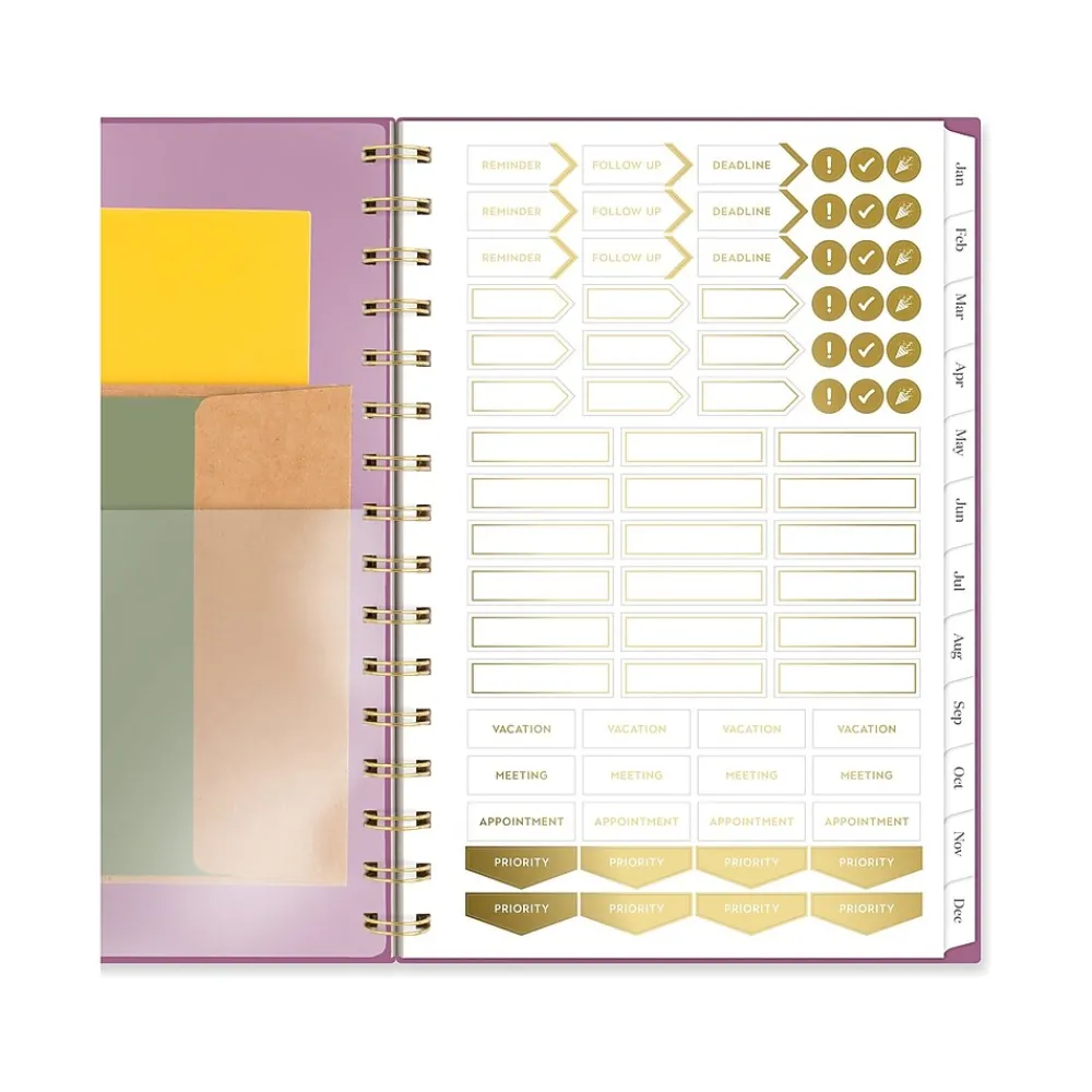 2025 Planners|Cambridge 2025 WorkStyle Balance 5.5" x 8.5" Weekly & Monthly Planner, Poly Cover, Red Violet/Gold (1606-200-59-25)