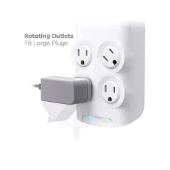 360 Electrical Revolve24 4-Outlet 4-USB Port Surge Protector, White (3E0775-WHT6NA)