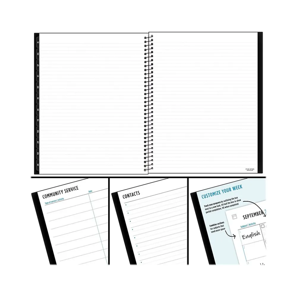 Academic Planners|Five Star 2024-2025 Advance 8.5" x 11" Academic Weekly & Monthly Planner, Poly Cover, Assorted Colors (CAW659-00-25)