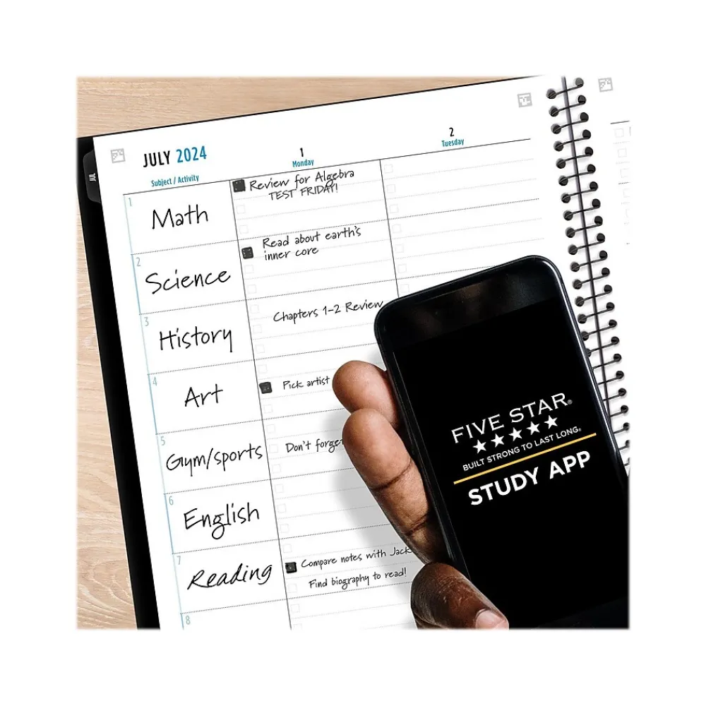 Academic Planners|Five Star 2024-2025 Advance 8.5" x 11" Academic Weekly & Monthly Planner, Poly Cover, Assorted Colors (CAW659-00-25)