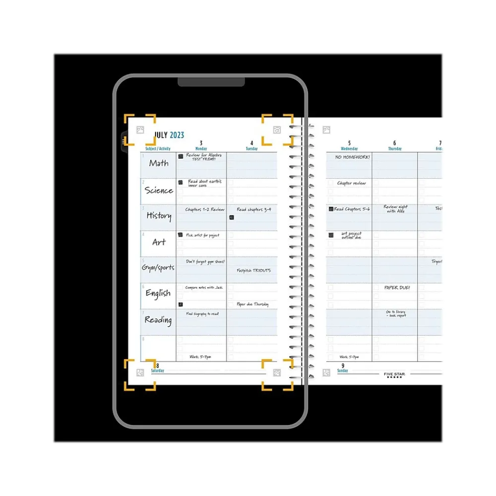 Academic Planners|Five Star 2024-2025 Advance 8.5" x 11" Academic Weekly & Monthly Planner, Poly Cover, Assorted Colors (CAW659-00-25)