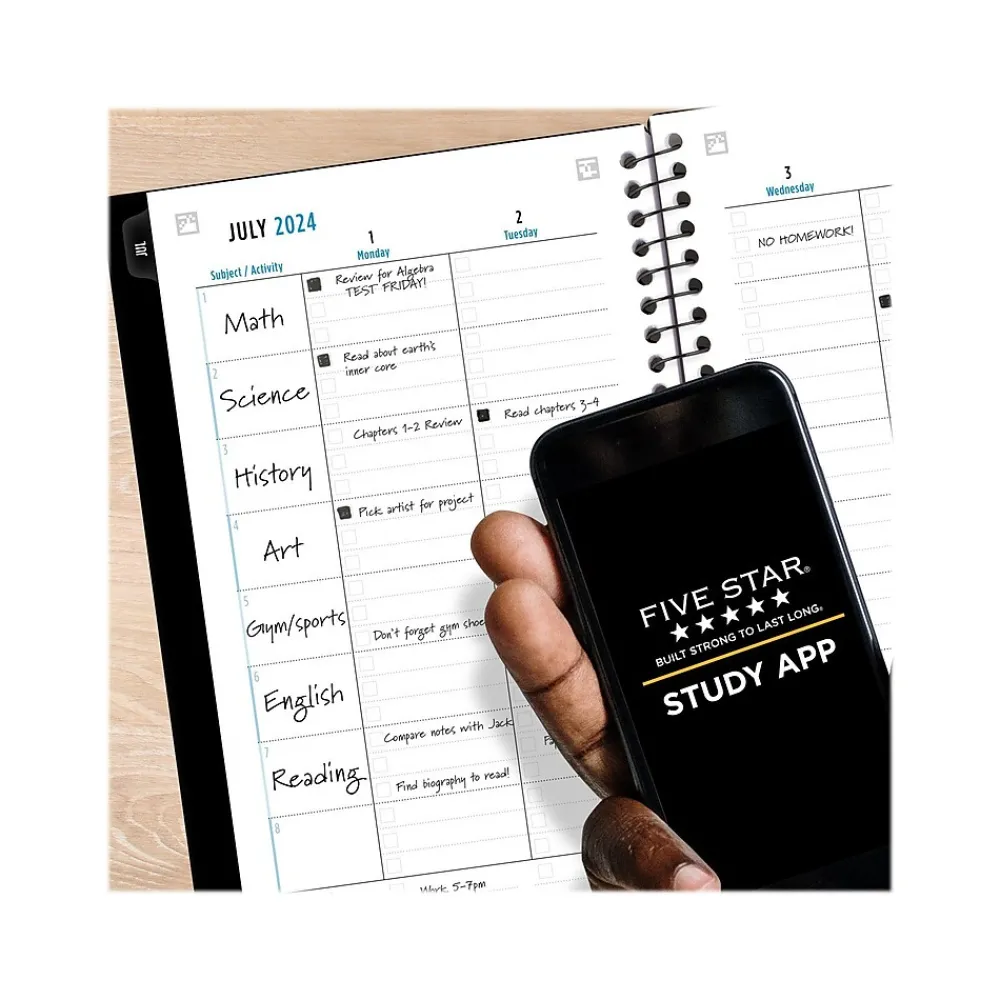 Academic Planners|Five Star 2024-2025 Advance 5.5" x 8.5" Academic Weekly & Monthly Planner, Poly Cover, Assorted Colors (CAW459-00-25)