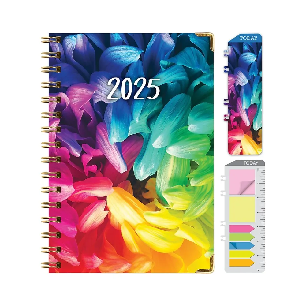 2025 Planners|Global Printed Products 2025 5.5" x 8" Calendar Year Weekly & Monthly Planner, Paperboard Cover, Multicolor (SPLS25-58-41)