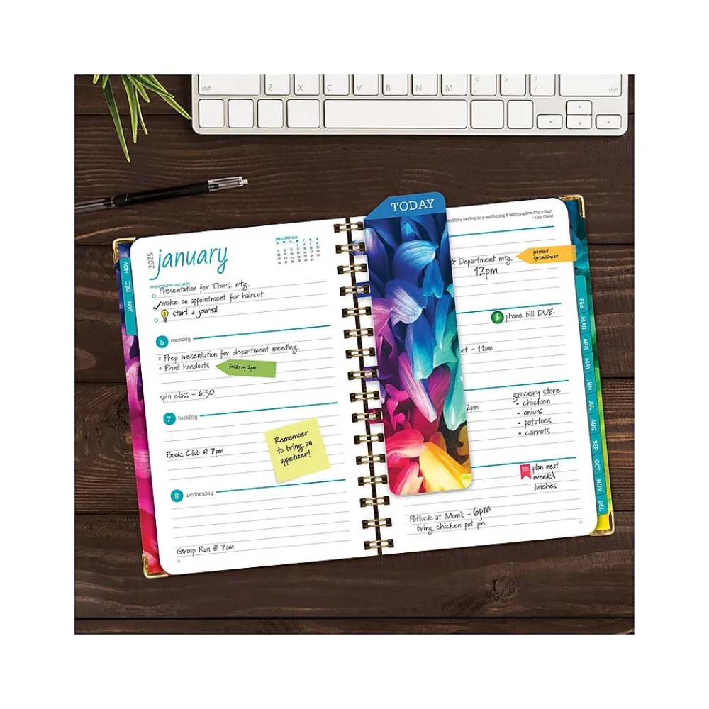 2025 Planners|Global Printed Products 2025 5.5" x 8" Calendar Year Weekly & Monthly Planner, Paperboard Cover, Multicolor (SPLS25-58-41)