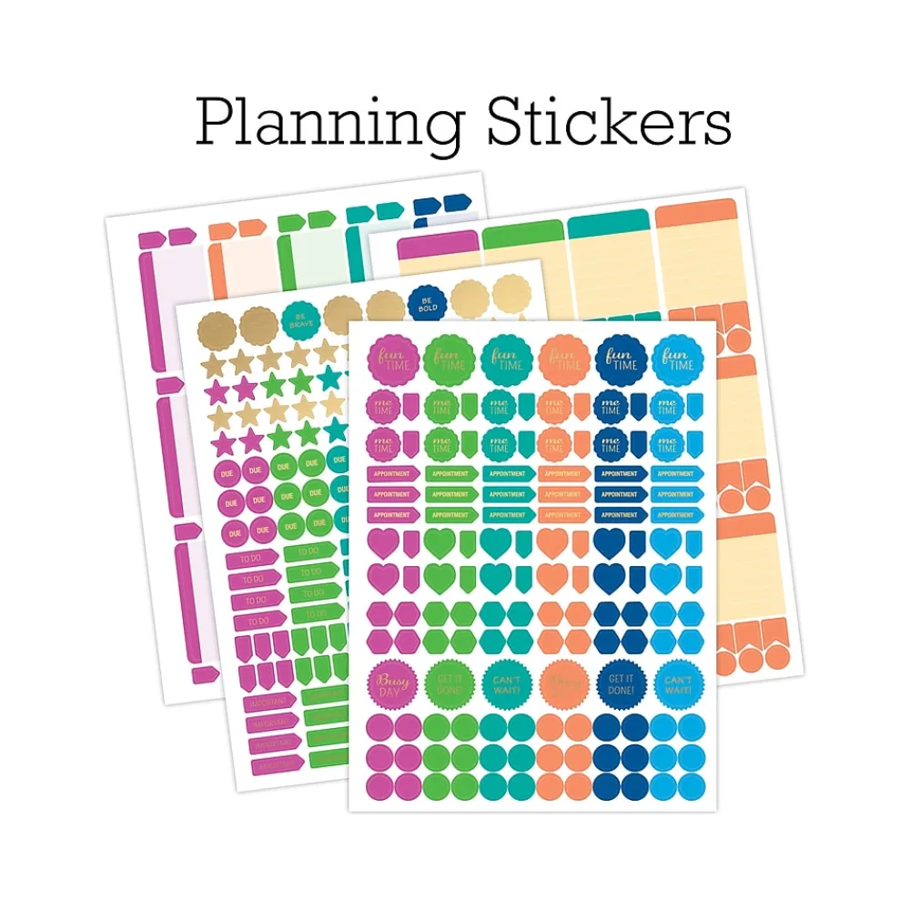 2025 Planners|Global Printed Products 2025 8.5" x 11" Weekly & Monthly Planner, Plastic Cover, Multicolor (SPLS25-DCY-6)