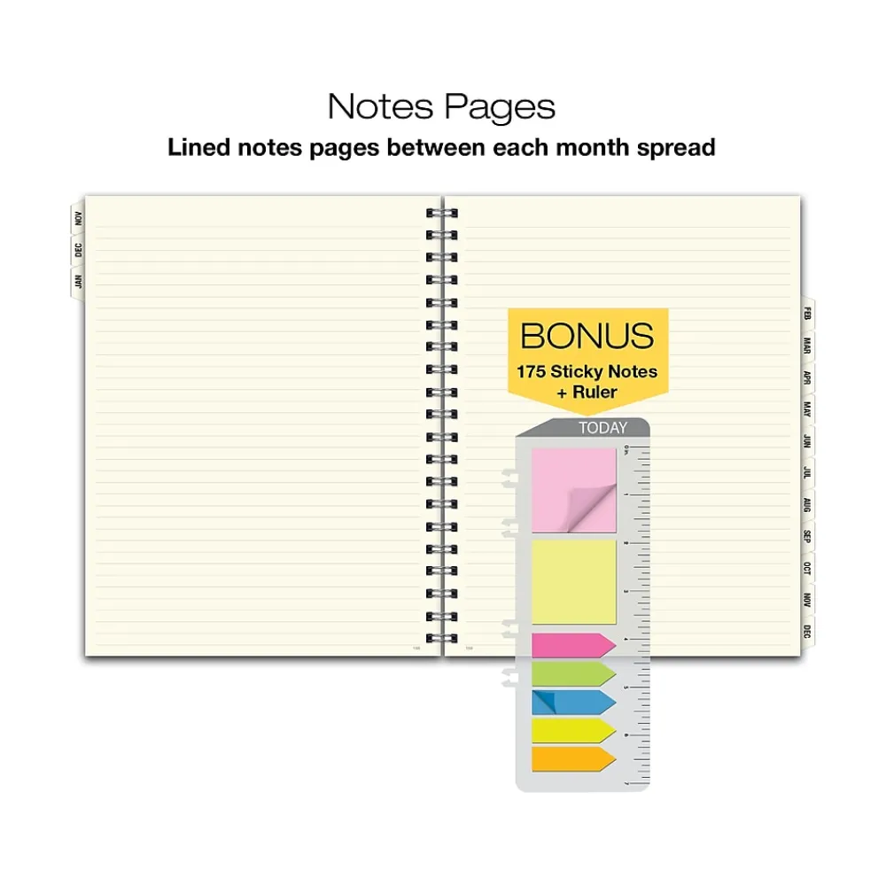 2025 Planners|Global Printed Products 2025 8.5" x 11" Monthly Planner, Plastic Cover, Blue/Gold (SPLS25-8511M-F)
