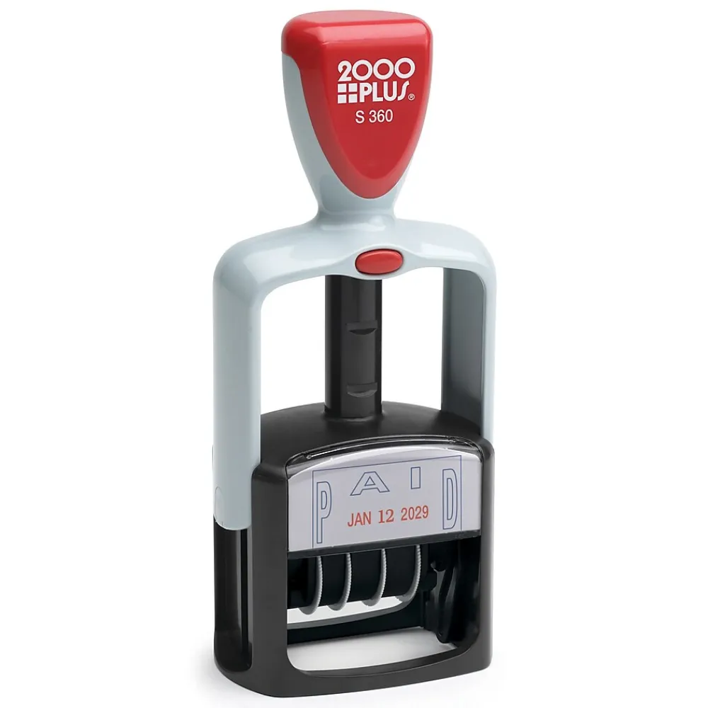 Stamps & Stamp Pads|2000 Plus 2-Color Paid Dater, Blue and Red Ink (011033)