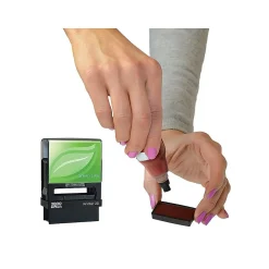 Stamps & Stamp Pads|2000 Plus Green Line Pre-Inked Stamp, FAXED, Red Ink (098369)