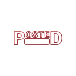 Stamps & Stamp Pads|2000 Plus Green Line Pre-Inked Stamp, POSTED, Red Ink (035351)