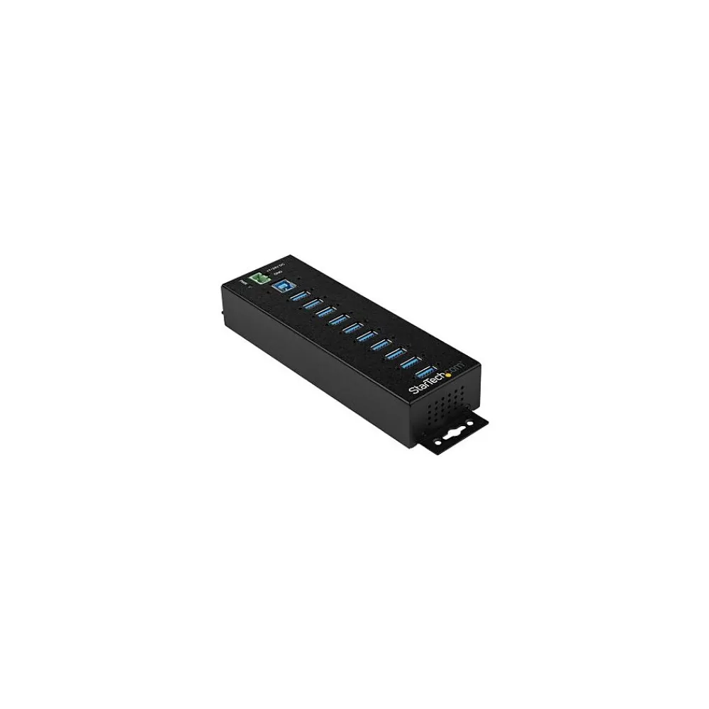 StarTech 10 Port USB Hub w/ Power Adapter - Metal Industrial USB 3.0 Data Hub - Din Rail, Wall & Desk Mount USB 3.1 Gen 15Gbps Hub