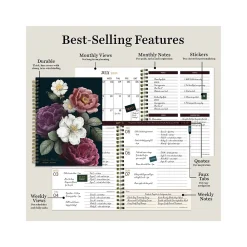 Academic Planners|TF Publishing 2024-2025 Bibliophile Series Peony and Petals 6