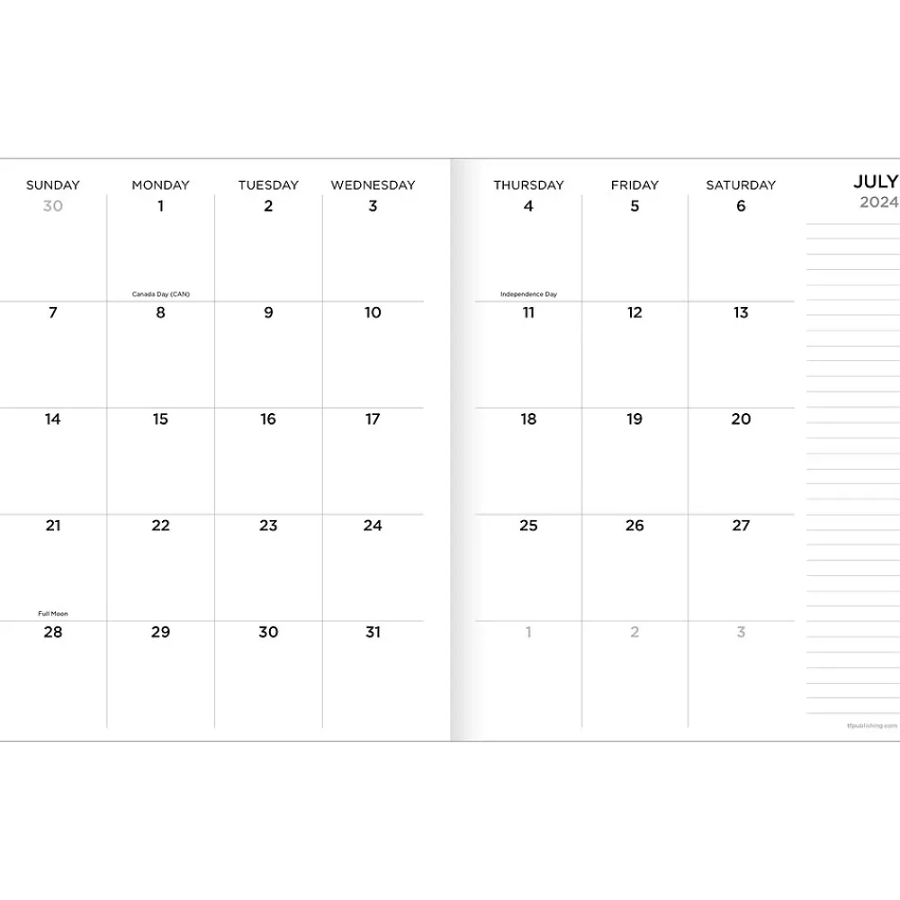Academic Planners|TF Publishing 2024-2025 Natural Foliage 6.5" x 8" Academic Monthly Planner, Paperboard Cover, Beige/Black (AY25-4208)