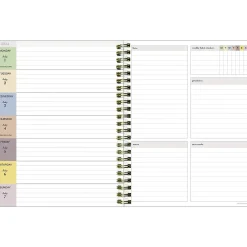 Academic Planners|TF Publishing 2024-2025 White Lotus Verde Fronds 6" x 8" Academic Weekly & Monthly Planner, Paperboard Cover, Green/White