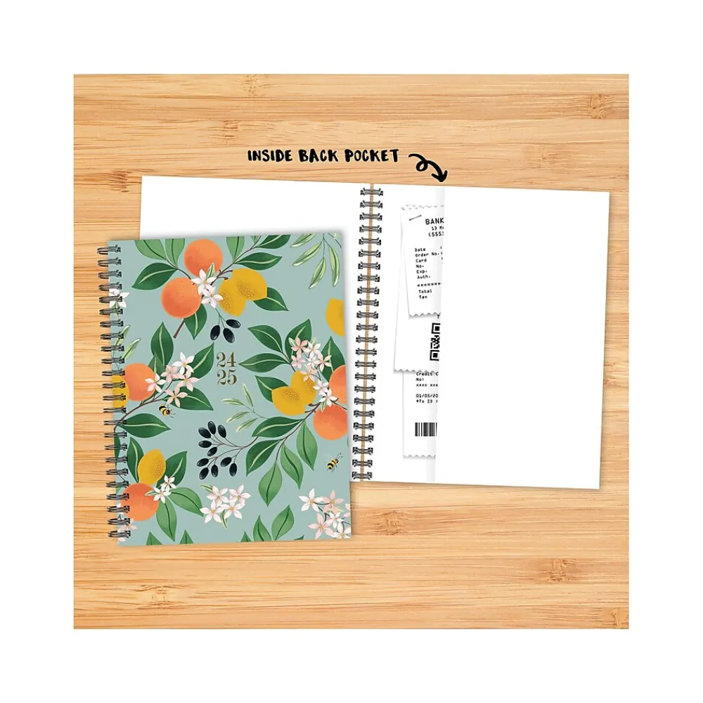 Academic Planners|Willow Creek 2024-2025 Botanical Fruit 6.5" x 8.5" Academic Weekly & Monthly Planner, Paper Cover, Multicolor (46227)