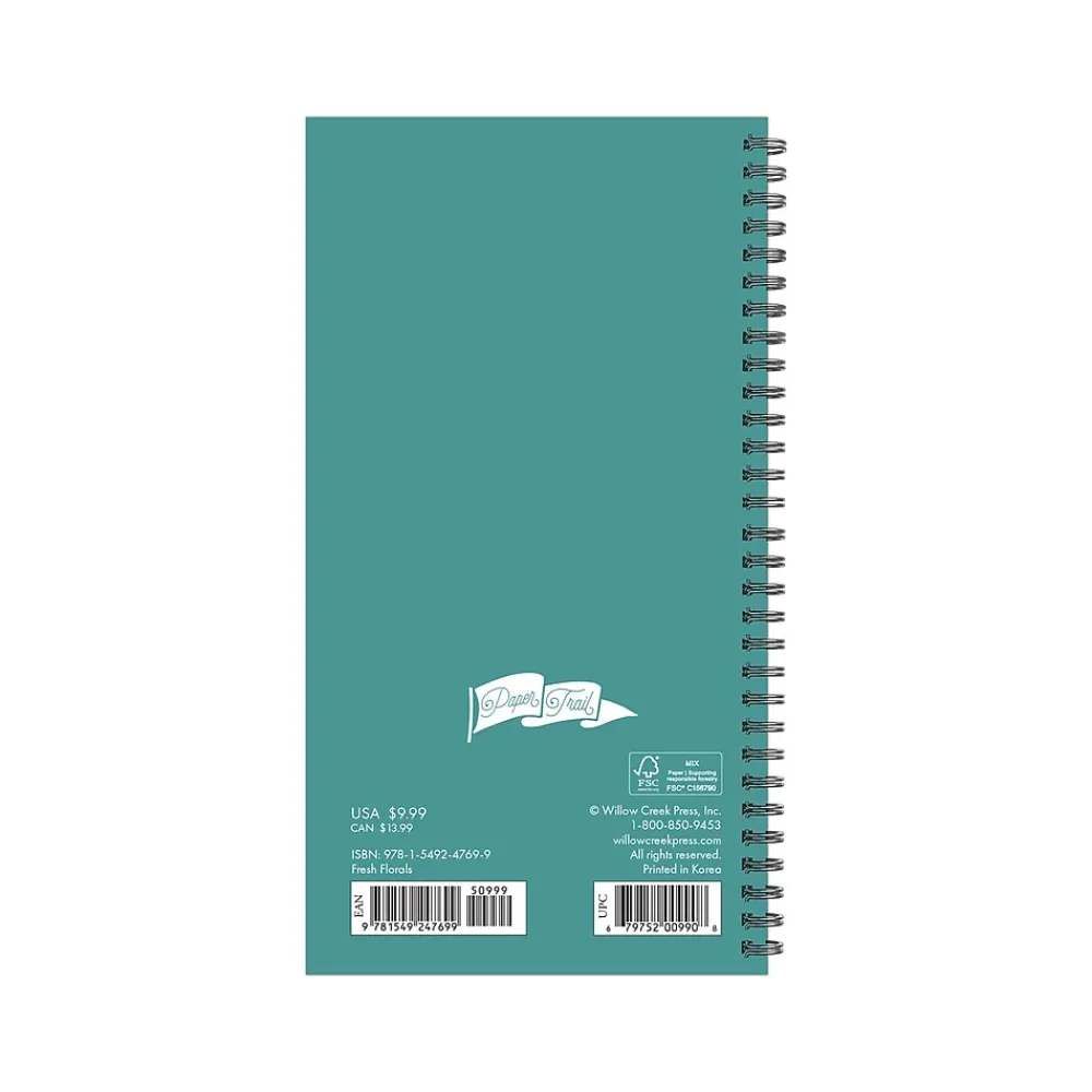 Academic Planners|Willow Creek 2024-2025 Fresh Floral 3.5" x 6.5" Academic Weekly & Monthly Planner, Paper Cover, Multicolor (47699)