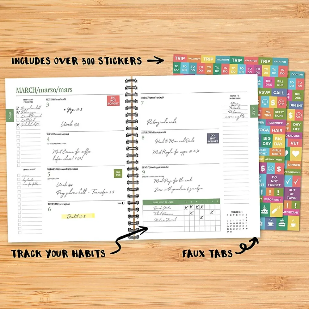 2025 Planners|Willow Creek 2025 Monstera Earth Hue 6.5" x 8.5" Weekly Planner (48856)