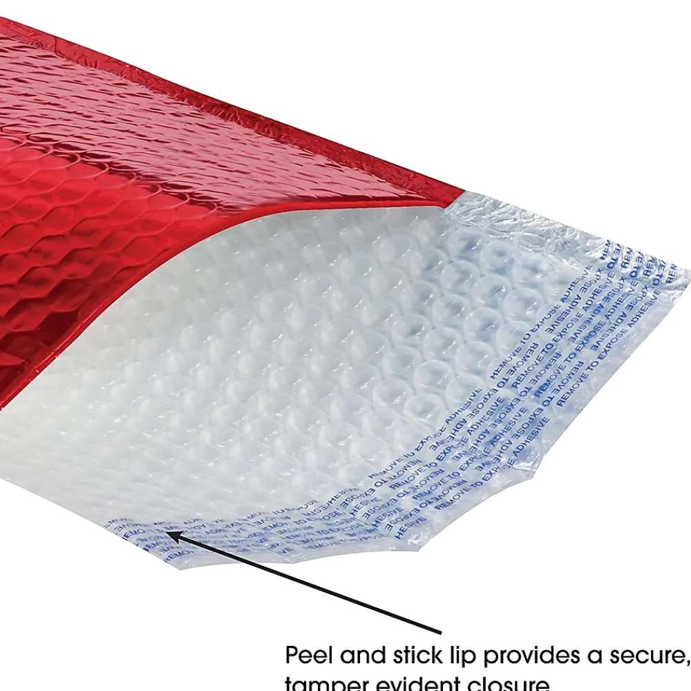 Online Unbranded 13" x 17.5" Glamour Bubble Mailer, Red, 100/Carton (GBM1317R)