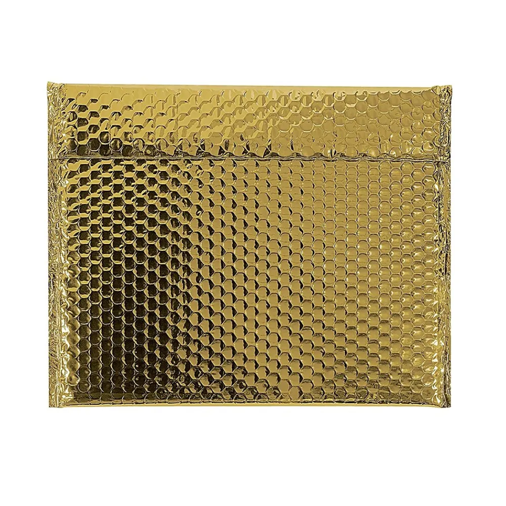 Best Unbranded 13.75" x 11" Gold Glamour Bubble Mailer, 48/Carton (GBM1311GD)