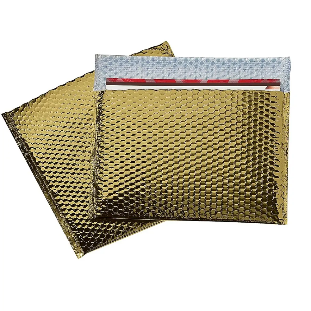 Best Unbranded 13.75" x 11" Gold Glamour Bubble Mailer, 48/Carton (GBM1311GD)