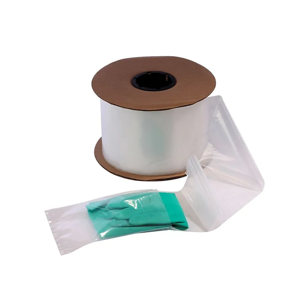 Best SI Products 6" x 12" Layflat Poly Bags, Bags on a Roll, 2 Mil, Clear, 1000/Roll (2705)