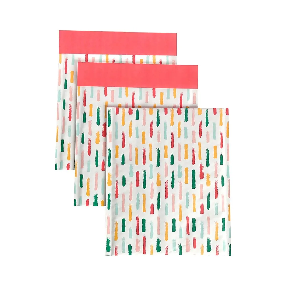 New Happy Mail 8.5" x 11" Self-Sealing Padded Bubble Mailer, Multicolor, 3/Pack (246457)