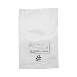 New Laddawn 18" x 24" Suffocation Warning Layflat Poly Bags, 2 Mil, Clear, 500/Carton (16135)