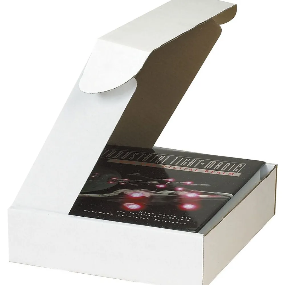 Online Staples 12" x 9" x 4" Deluxe Literature Mailer, White, 5/Pack (55884)