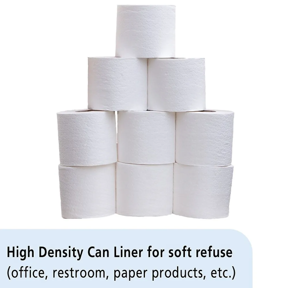 HDPE ProPerformance 40-45 Gallon Industrial Trash Bag, 40"x48", High Density, 12 mic, Natural, 250 Bags/BX, 10 Rolls<AbilityOne Discount
