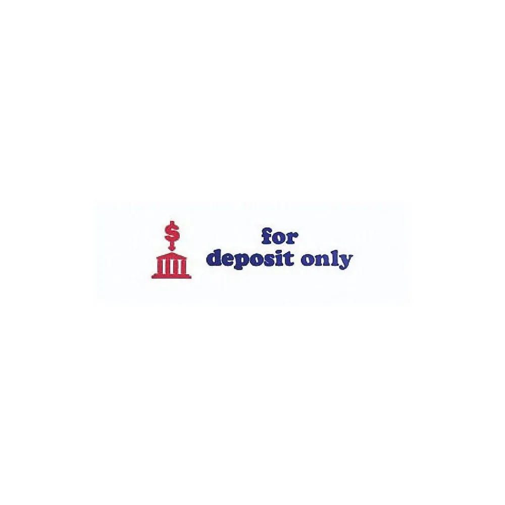 Stamps & Stamp Pads|Accu-Stamp 2 Pre-Inked Rectangle Stamp, For Deposit Only, Blue/Red Ink (035523)