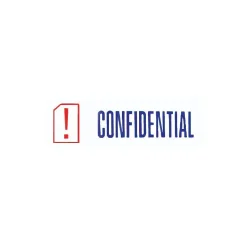 Stamps & Stamp Pads|Accu-Stamp 2 Two-Color Pre-Inked Shutter Message Stamp, CONFIDENTIAL, Blue/Red Ink (035536)