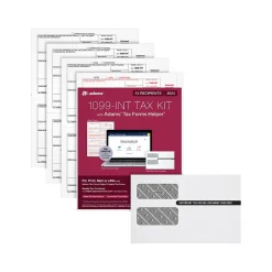 Tax Forms*Adams 2024 1099-INT Tax Form with Self-Seal Envelope, 4-Part, 2-Up, Copy A, 1, B, 2, 12/Pack