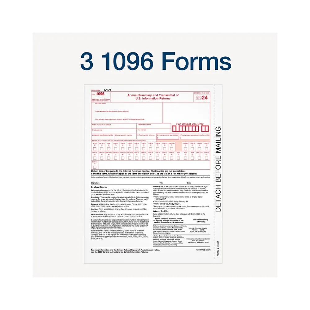 Tax Forms*Adams 2024 1099-MISC Tax Form with e-files and Access to Tax Forms Helper, 4-Part, 2-Up, Copy A, 1, B, 2, 24/Pack