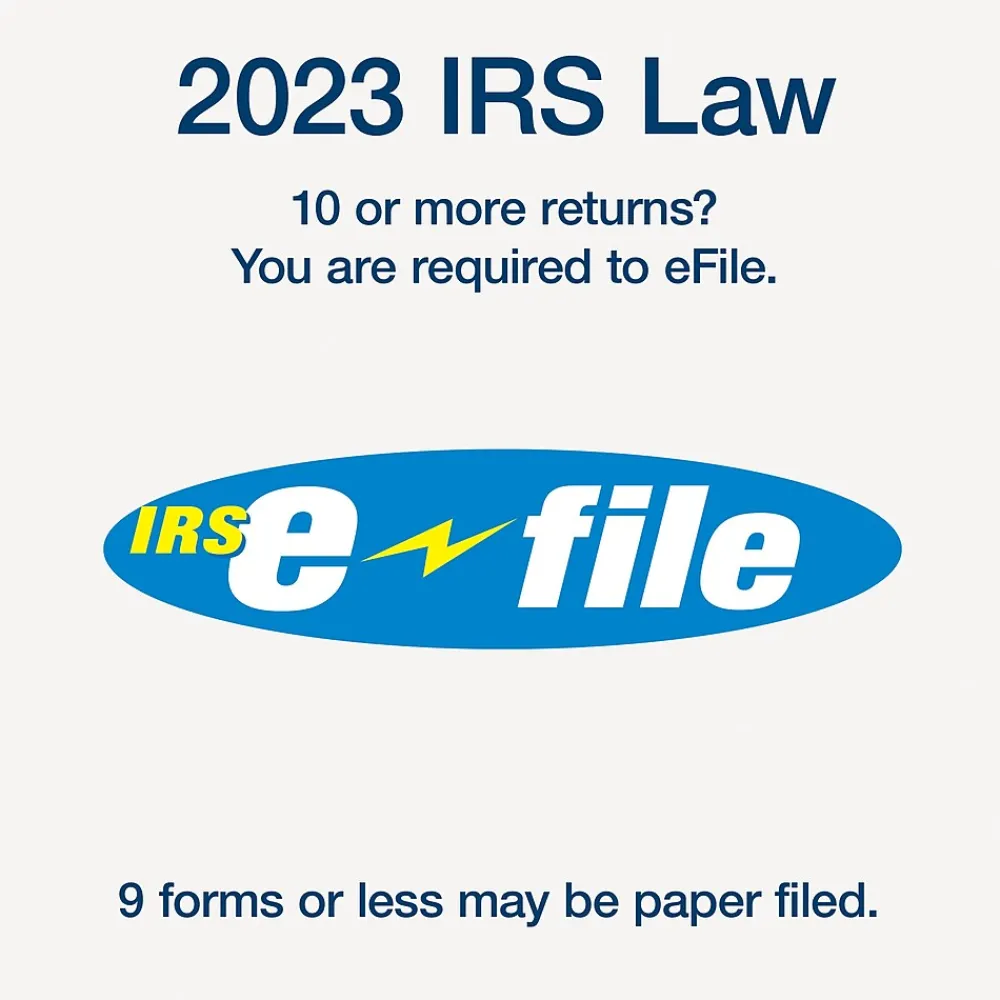 Tax Forms*Adams 2024 1099-NEC Tax Form with 10 e-files, 4-Part, 3-Up, Copy A, 1, B, 2, 50/Pack (STAX550NEC-24)